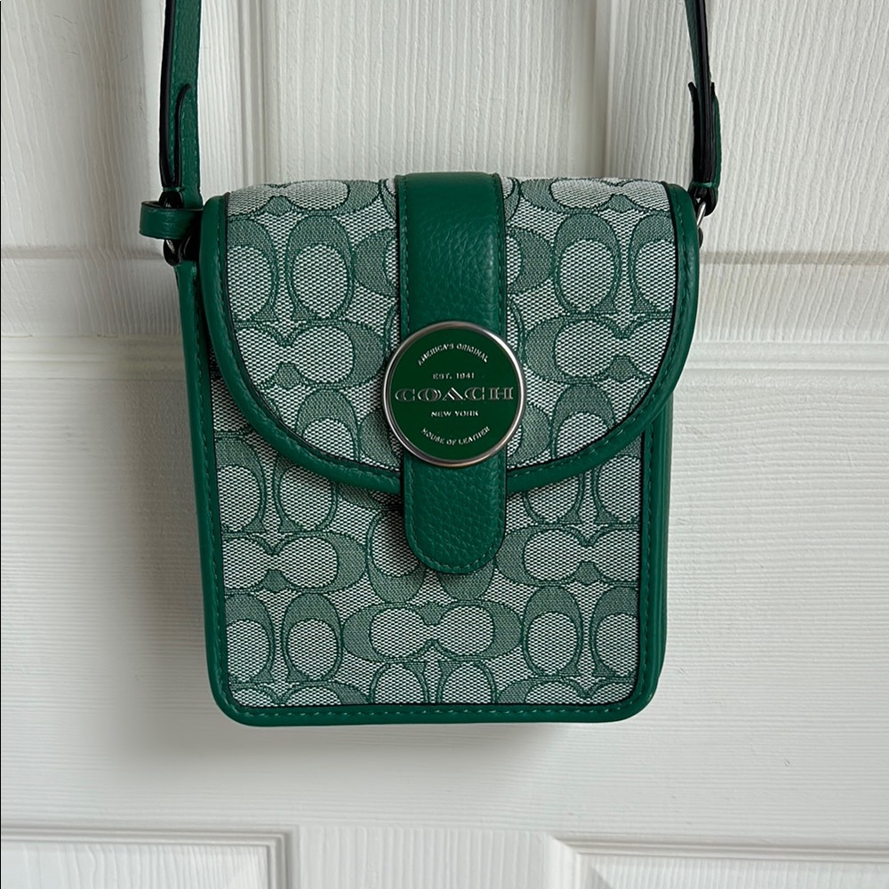 Coach North/South Lonnie Crossbody In Signature Jacquard C8321